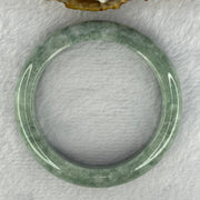 Type A Blueish Green with White Spots Jadeite Bangle 72.39g 13.4 by 9.6mm Inner Diameter 59.8mm (Very Slight External Rough) - Huangs Jadeite and Jewelry Pte Ltd