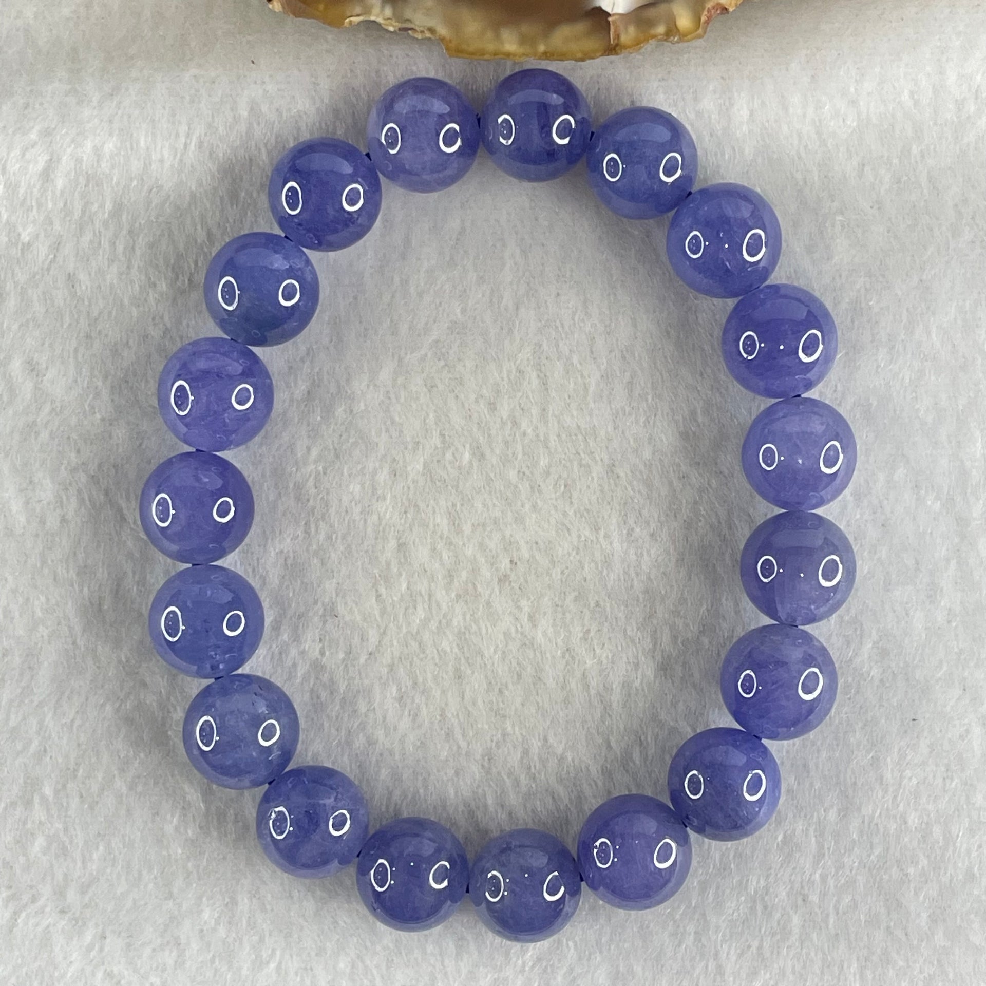 Good Grade Natural Blue Tanzanite Beads Bracelet 39.53g 16.5cm 10.7mm 19 Beads - Huangs Jadeite and Jewelry Pte Ltd