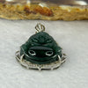 Type A  Dark Green Jadeite Milo Buddha Pendent 4.39g 18.4 by 17.1 by 6.0mm - Huangs Jadeite and Jewelry Pte Ltd