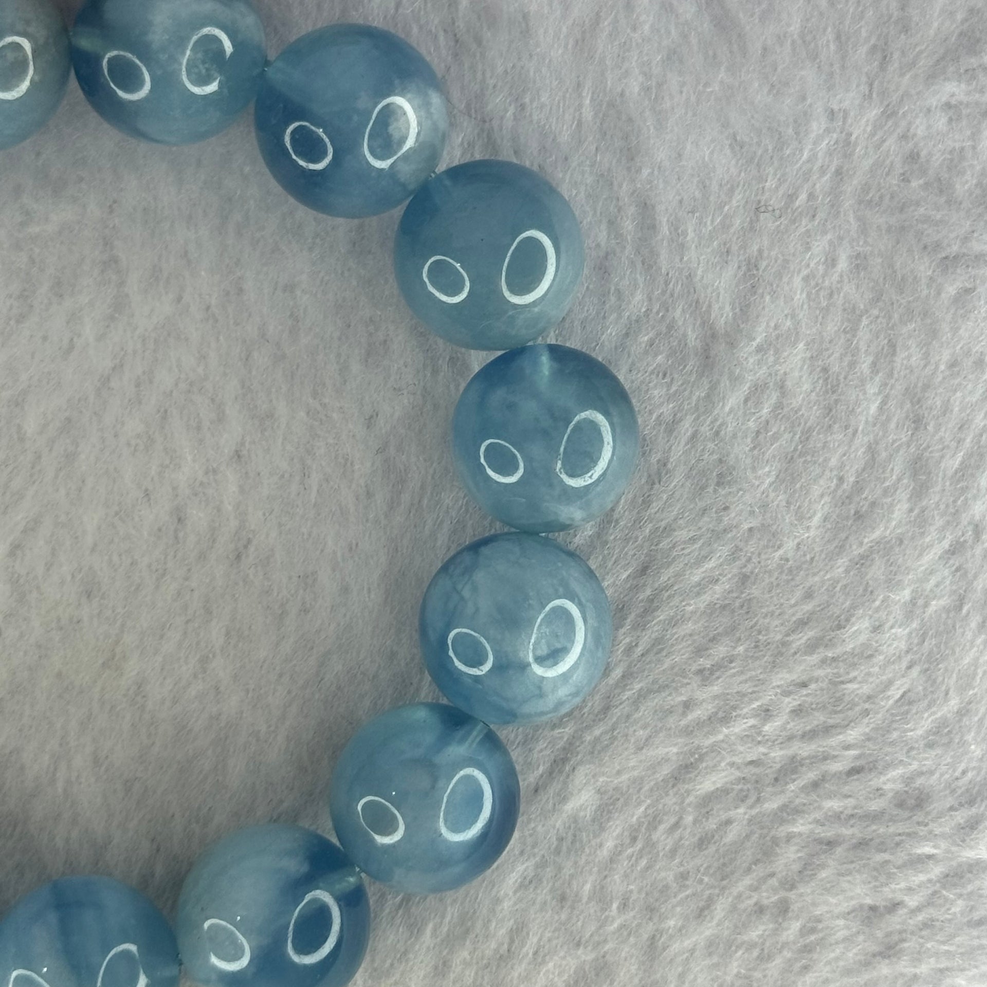 Natural Aquamarine Beads Bracelet 61.09g 18.5cm 14.8mm 15 Beads - Huangs Jadeite and Jewelry Pte Ltd