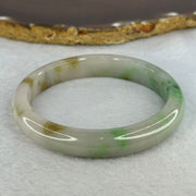 Type A Green Piao Hua and Lavender with Brown Patches Jadeite Bangle Internal Diameter 57.6mm 45.79g 11.0 by 7.8mm (Slight Internal Line) - Huangs Jadeite and Jewelry Pte Ltd