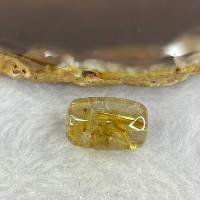 Good Grade Natural Golden Rutilated Quartz Crystal Lulu Tong Barrel 天然金顺发晶水晶露露通桶 
3.38g 16.0 by 11.2mm - Huangs Jadeite and Jewelry Pte Ltd