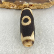 Natural Powerful Tibetan Old Oily Agate 3 Eyes Dzi Bead Heavenly Master (Tian Zhu) 三眼天诛 8.11g 38.3 by 11.9mm - Huangs Jadeite and Jewelry Pte Ltd