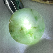Natural Type A Green with Brownish and Dark Green Piao Hua Jadeite Round Wu Shi Pai Pendant 29.12g 54.2 by 3.1mm - Huangs Jadeite and Jewelry Pte Ltd