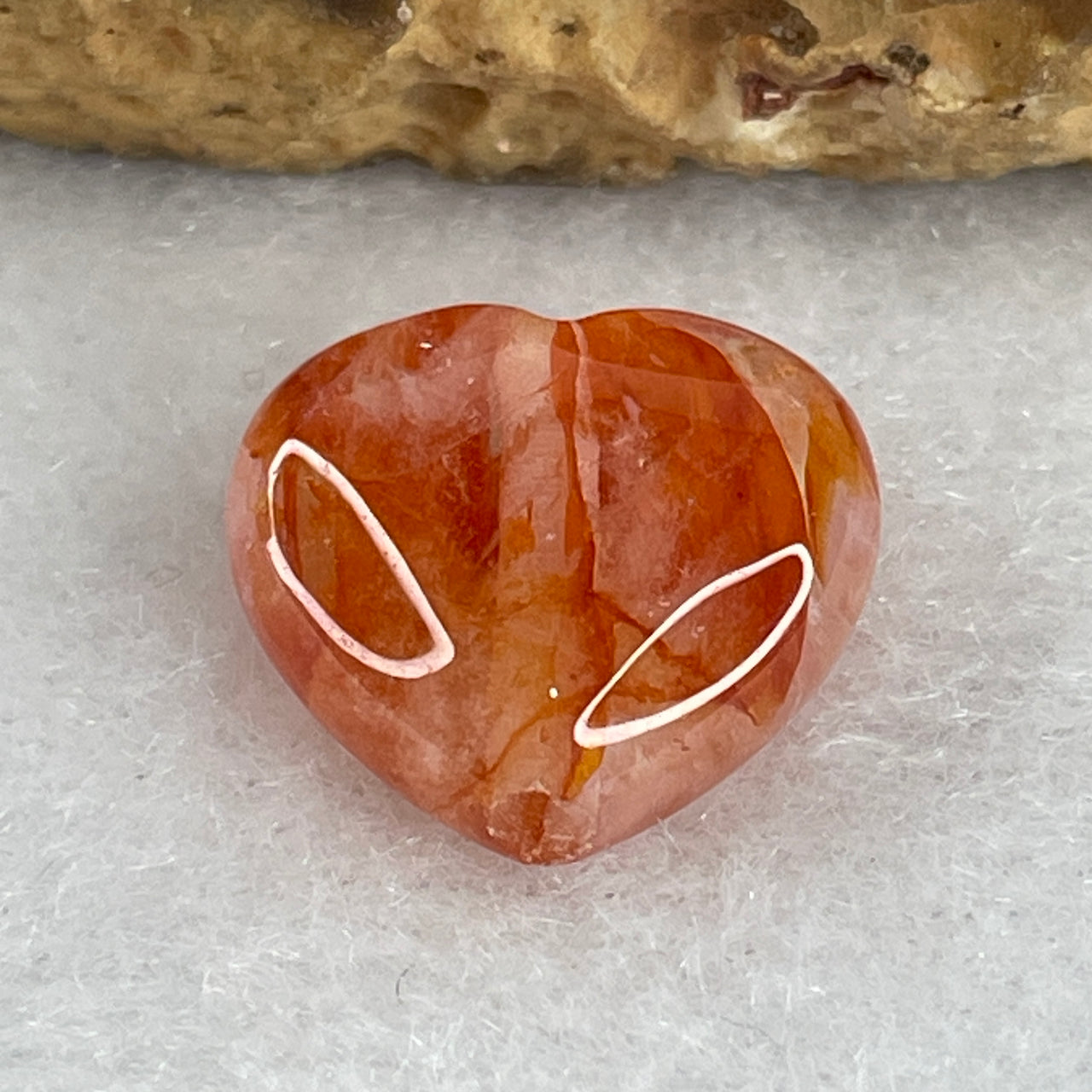 Natural Ferruginous Quartz Heart Shape Charm 1.81g 13.0 by 14.3 by 6.6mm - Huangs Jadeite and Jewelry Pte Ltd