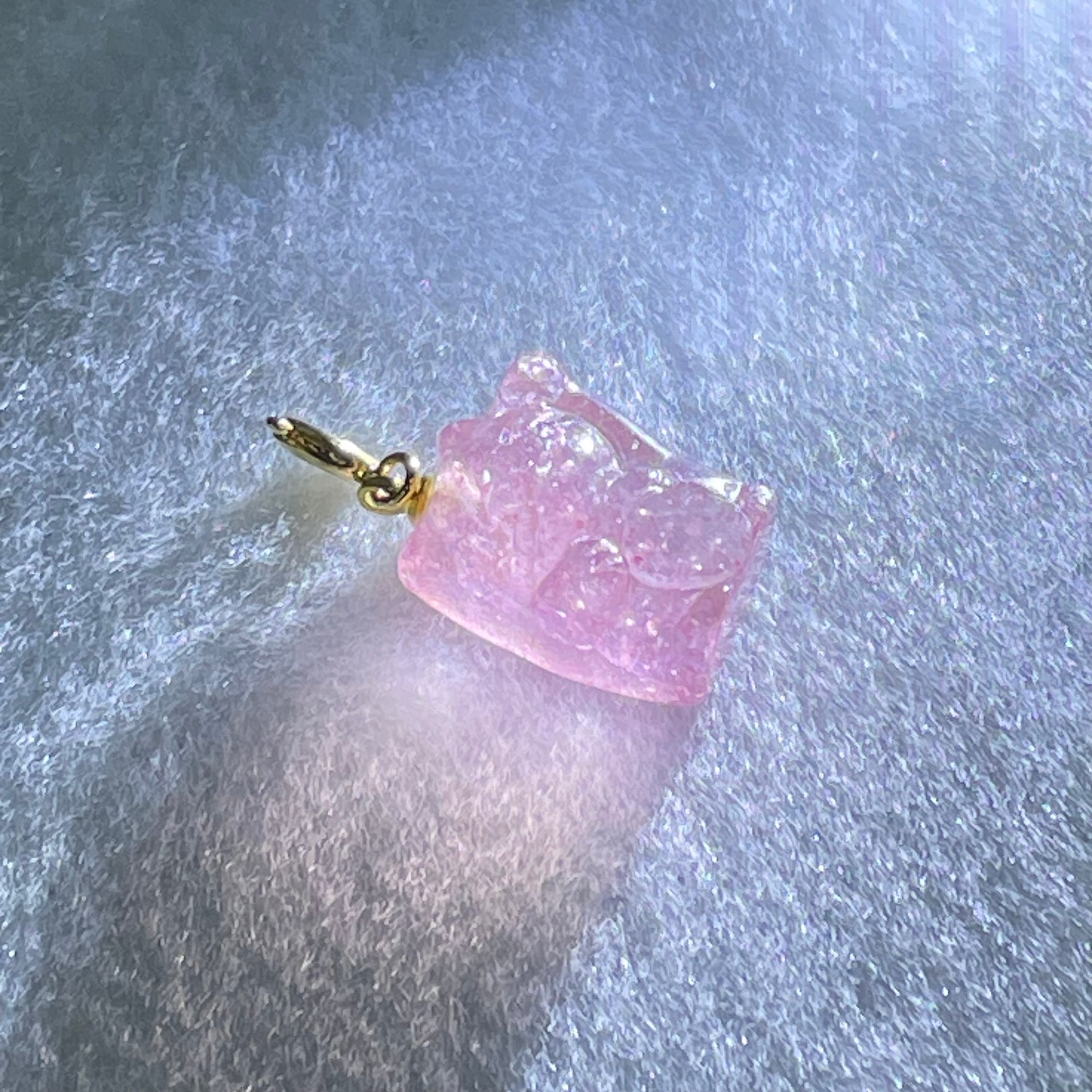 Natural Strawberry Quartz Fortune Cat Charm 4.00g 17.6 by 12.8 by 9.7mm - Huangs Jadeite and Jewelry Pte Ltd