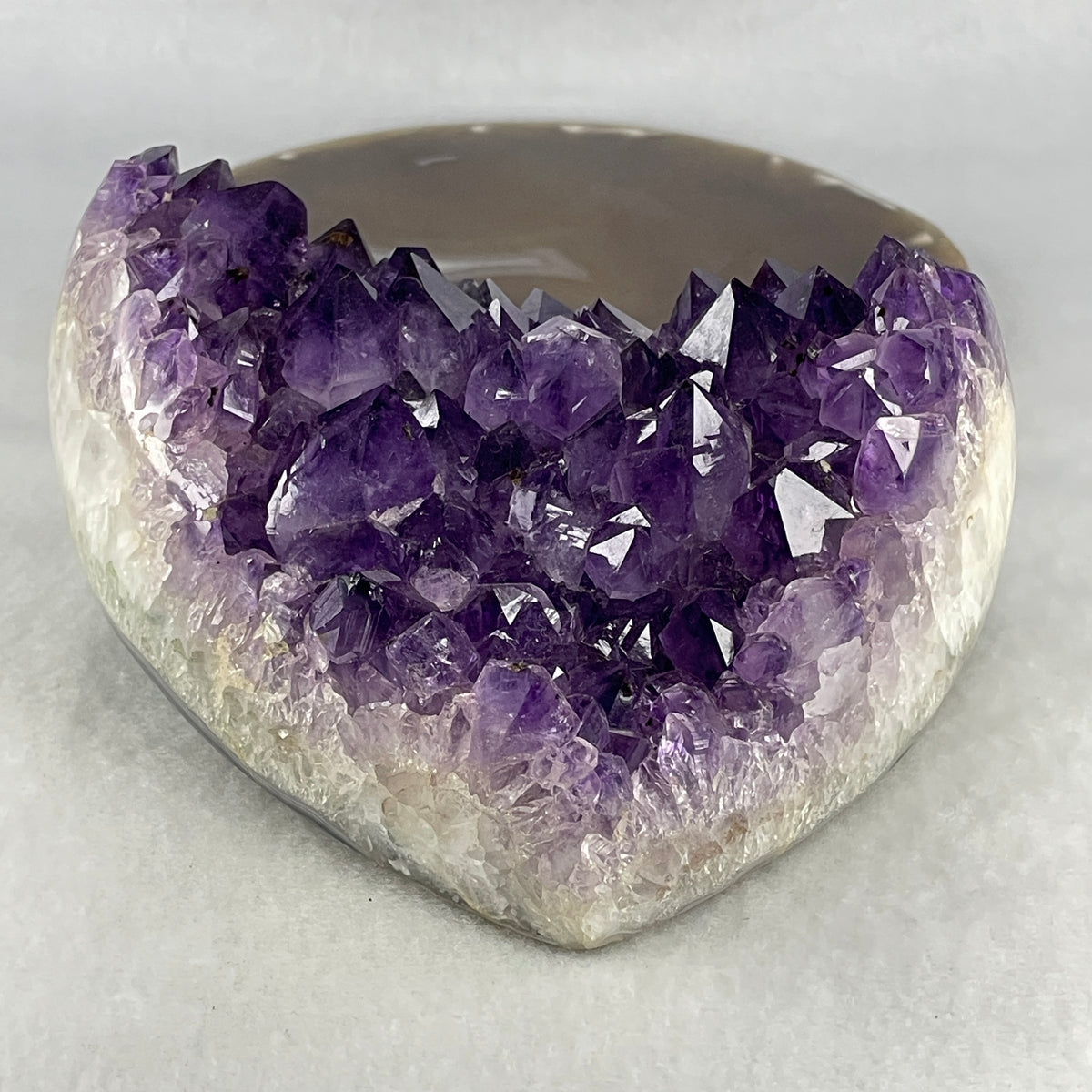 Natural Amethyst Heart Shape Display Specimen | 131.0mm Deep Purple Crystal Cluster (1,154.0g | 131.0x112.5x70.5mm)
