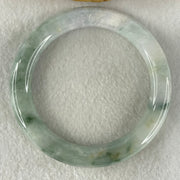 Type A Light Green with Green piao Hua Floral Jadeite Bangle 54.80g Inner Diameter 55.9mm 10.2 by 10.6mm (Internal Lines) - Huangs Jadeite and Jewelry Pte Ltd