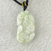 Type A Green and Lavender Jadeite Pixiu Necklace 14.48g 30.7 by 17.5 by 11.5mm - Huangs Jadeite and Jewelry Pte Ltd