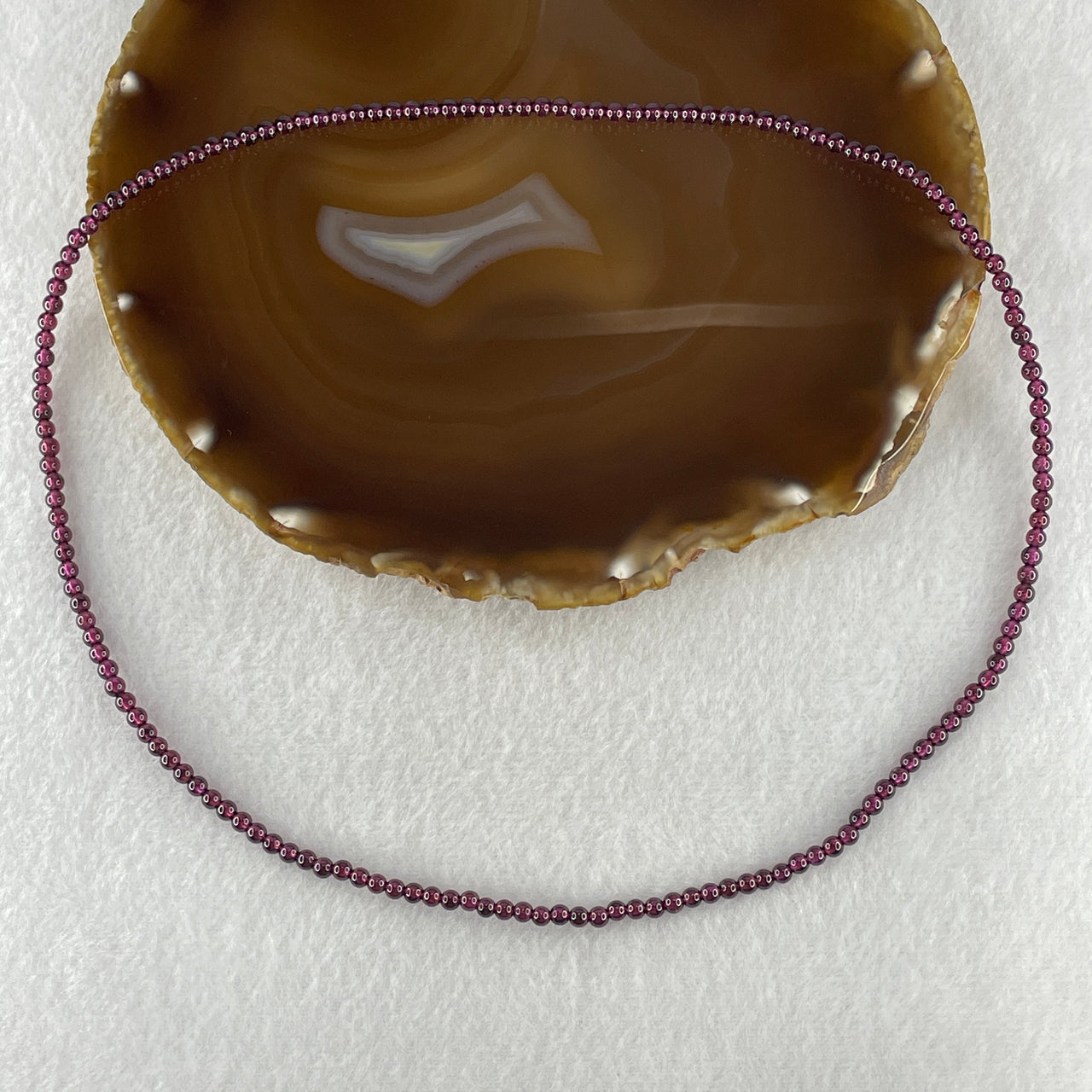 Natural Red Garnet Beads Necklace 14.62g 50cm 3.6mm 158 Beads