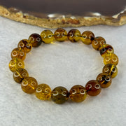 Natural Amber Bracelet 天然琥珀手链 9.75g 15.5cm 10.5mm 19 Beads - Huangs Jadeite and Jewelry Pte Ltd