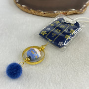 Porcelain Blue Fortune Cat Charm 13.62g 15.0 by 17.0 by 14.2mm - Huangs Jadeite and Jewelry Pte Ltd