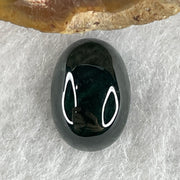Type A Translucent Black Omphacite Jadeite Round Cabouchon Stone For Setting 1.09g 11.9 by 8.5 by 5.2mm - Huangs Jadeite and Jewelry Pte Ltd