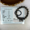 Natural Black Auralite Crystal Bracelet 黑激光手链 34.63g 11.3 mm 18 Beads - Huangs Jadeite and Jewelry Pte Ltd
