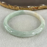 Type A Light Green with Brown Patches Jadeite Bangle 34.69g Inner Diameter 59.7mm 9.3 by 6.9mm (Very Slight Internal Lines) - Huangs Jadeite and Jewelry Pte Ltd