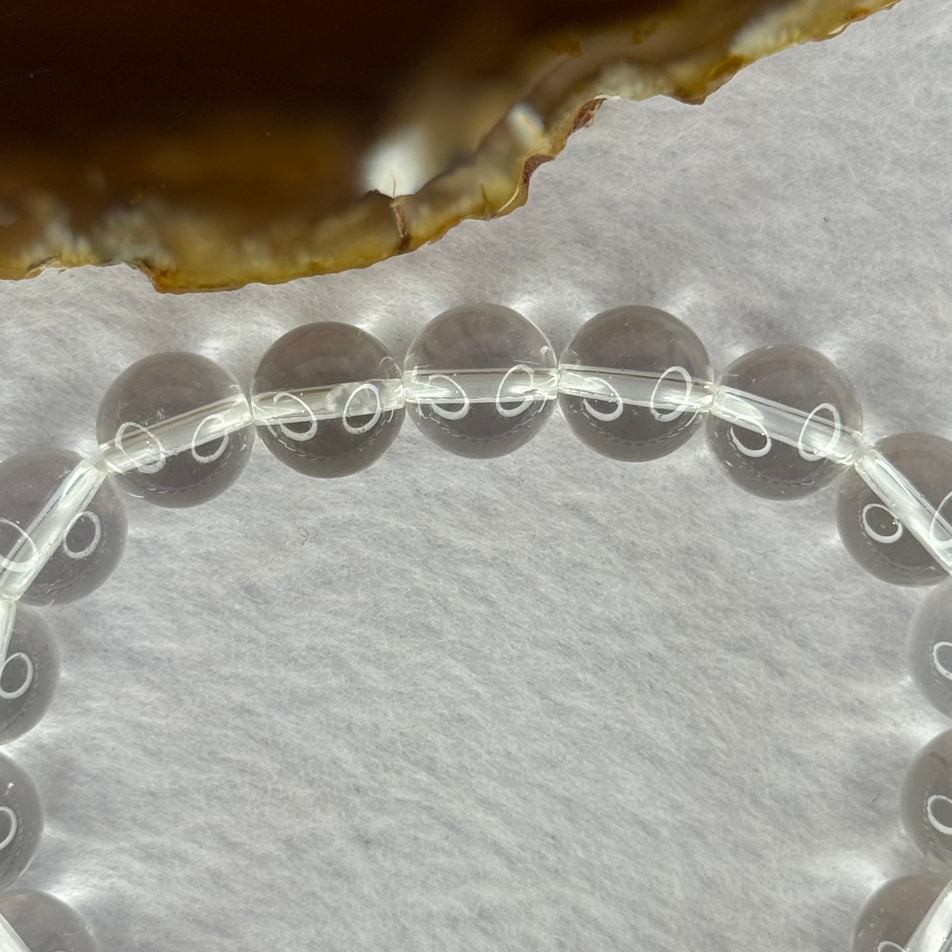 Natural Clear Quartz Bracelet 天然白水晶手链 30.51g 17cm 10.6mm 19 Beads - Huangs Jadeite and Jewelry Pte Ltd