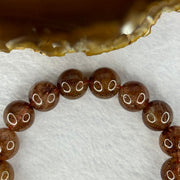 Natural Copper Rutilated Quartz Beads Bracelet 天然銅髮晶手镯 38.12g 17cm 12.1mm 17 Beads - Huangs Jadeite and Jewelry Pte Ltd