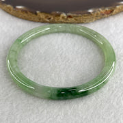 Certified Natural Type A Jelly Green with Old Mine Green Patches Jadeite Bangle 25.30g Internal Diameter 58.7mm 6.6 by 7.2mm (Close to Perfect) - Huangs Jadeite and Jewelry Pte Ltd