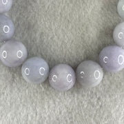 Type A Lavender Jadeite Beads Bracelet 52.68g 15.5cm 12.5mm 16 Beads - Huangs Jadeite and Jewelry Pte Ltd