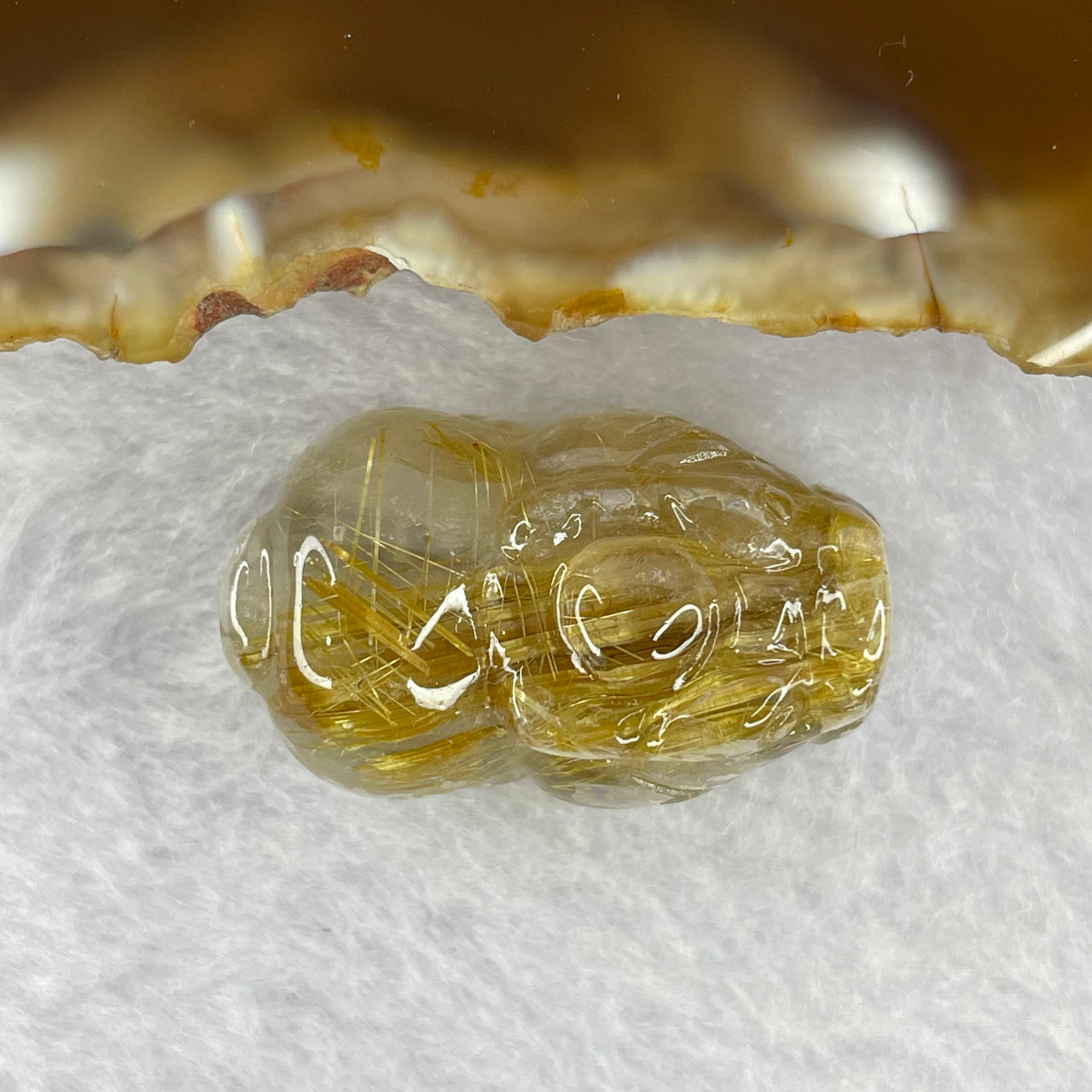 Good Grade Natural Golden Shun Fa Rutilated Quartz Pixiu Charm for Bracelet 天然金顺发水晶貔貅 7.96g 24.4 by 15.9 by 12.2mm - Huangs Jadeite and Jewelry Pte Ltd