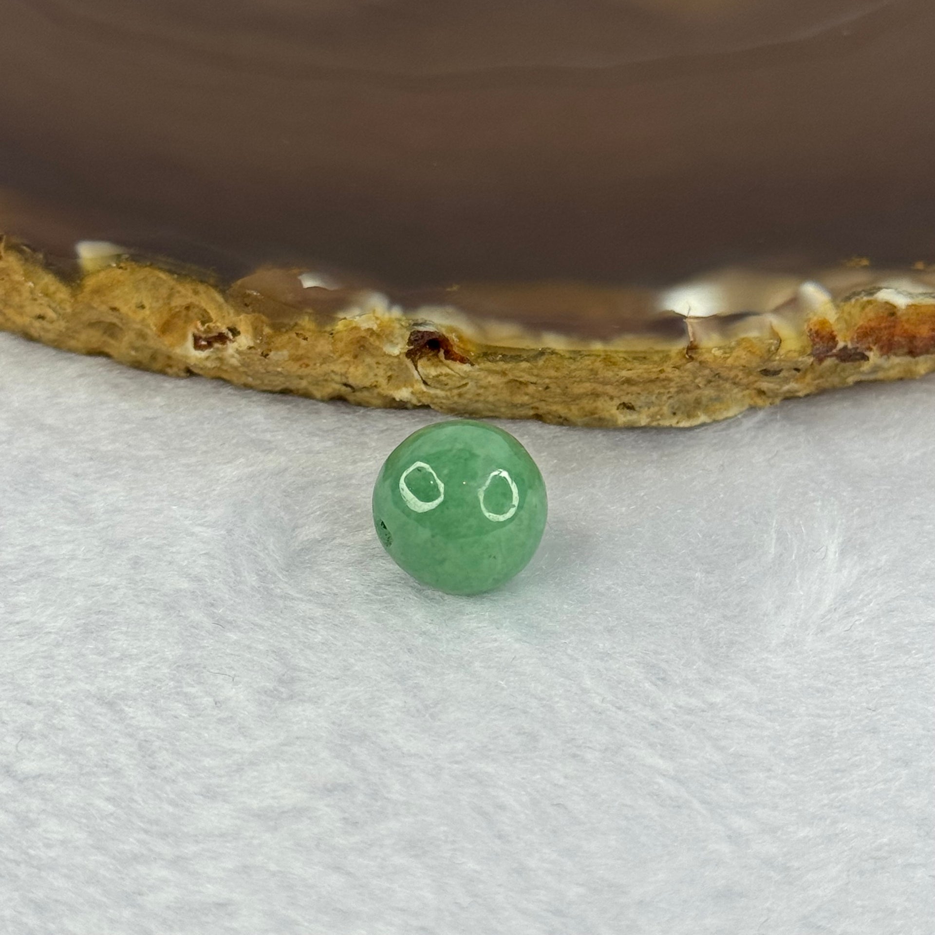 Type A Green Jadeite Bead for Bracelet/Necklace/Earrings/Ring  2.69g 11.8mm - Huangs Jadeite and Jewelry Pte Ltd