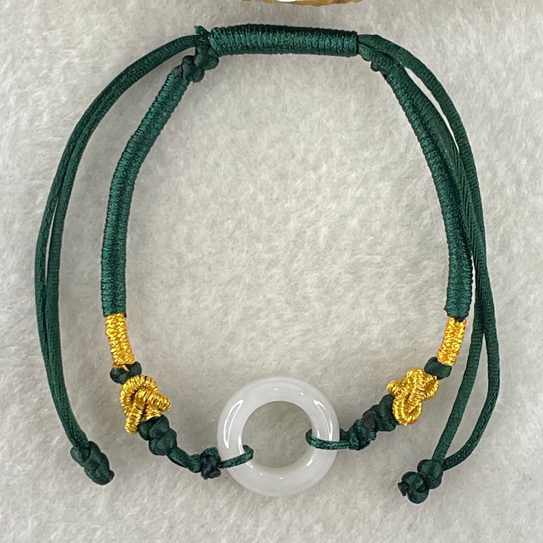 Type A Faint Lavender Jadeite Ping An Kou String Bracelet 2.90g 15.4 by 5.6mm - Huangs Jadeite and Jewelry Pte Ltd
