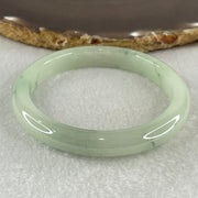 Type A Jelly Light Green with Blueish Green Piao Hua Floral Jadeite Bangle 38.24g Inner Diameter 55.8mm 9.4 by 7.2mm (Slight Internal Lines) - Huangs Jadeite and Jewelry Pte Ltd