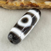 Natural Powerful Tibetan Old Oily Agate 2 Eyes Dzi Bead Heavenly Master (Tian Zhu) 二眼天诛 4.76g 29.0 by 10.4mm - Huangs Jadeite and Jewelry Pte Ltd