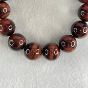 Natural Red Tiger's Eye Quartz Beads Bracelet 63.42g 17cm 14.5mm 15 Beads - Huangs Jadeite and Jewelry Pte Ltd