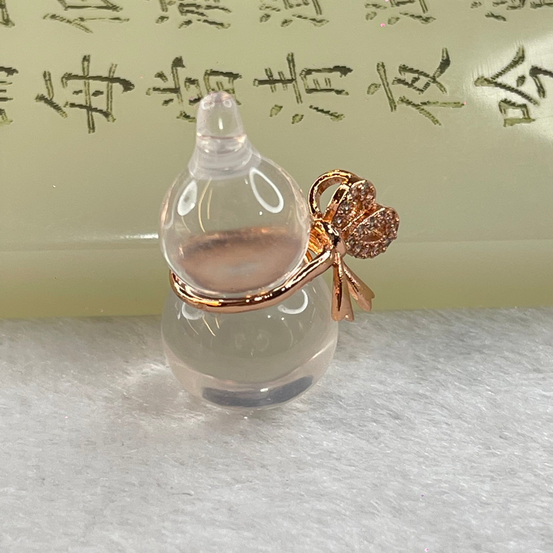 Natural Clear Quartz in Gold Color Hulu Charm Pendant 5.08g 24.16 by 12.8mm - Huangs Jadeite and Jewelry Pte Ltd