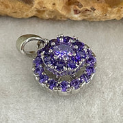 Natural Purple Cubic Zirconia in S925 Sliver Spinning Pendant 2.51g 4.0 by 1.5mm - Huangs Jadeite and Jewelry Pte Ltd