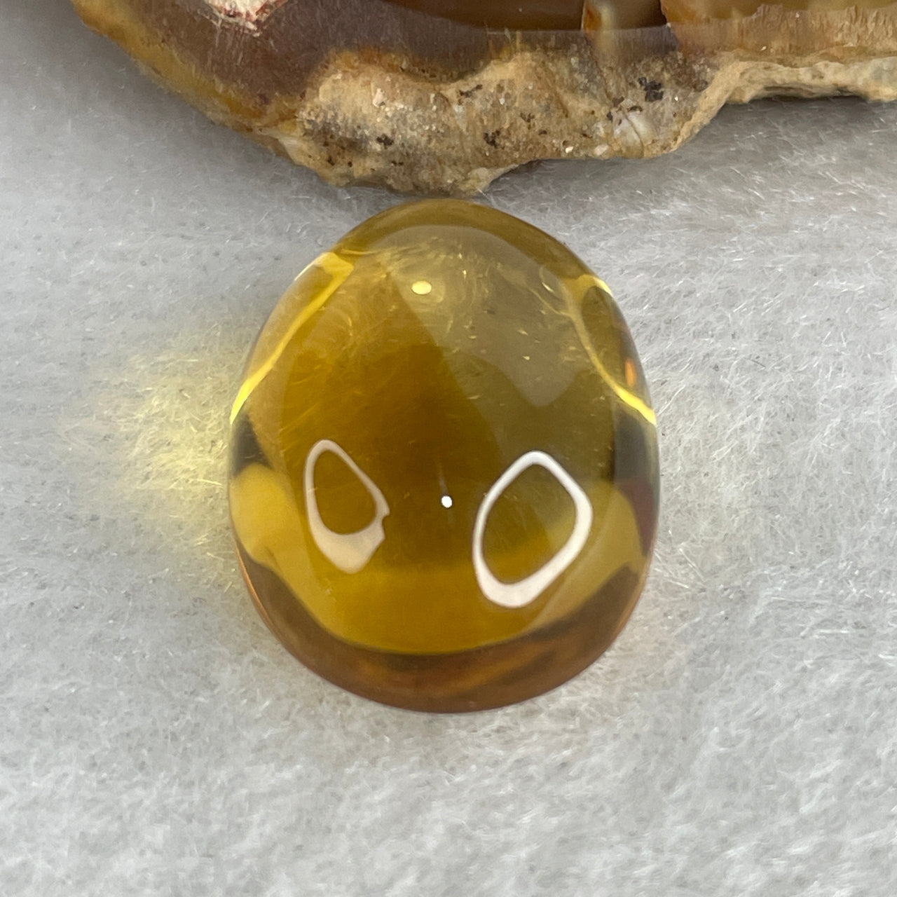 Certified Natural Yellow Citrine Loose Cabochon Stone | Colossal 23.62 Carat Investment Grade | Flawless 20.2x15.1x10.7mm Oval "Solar Fire" High-Dome Custom Jewelry Setting Gemstone
