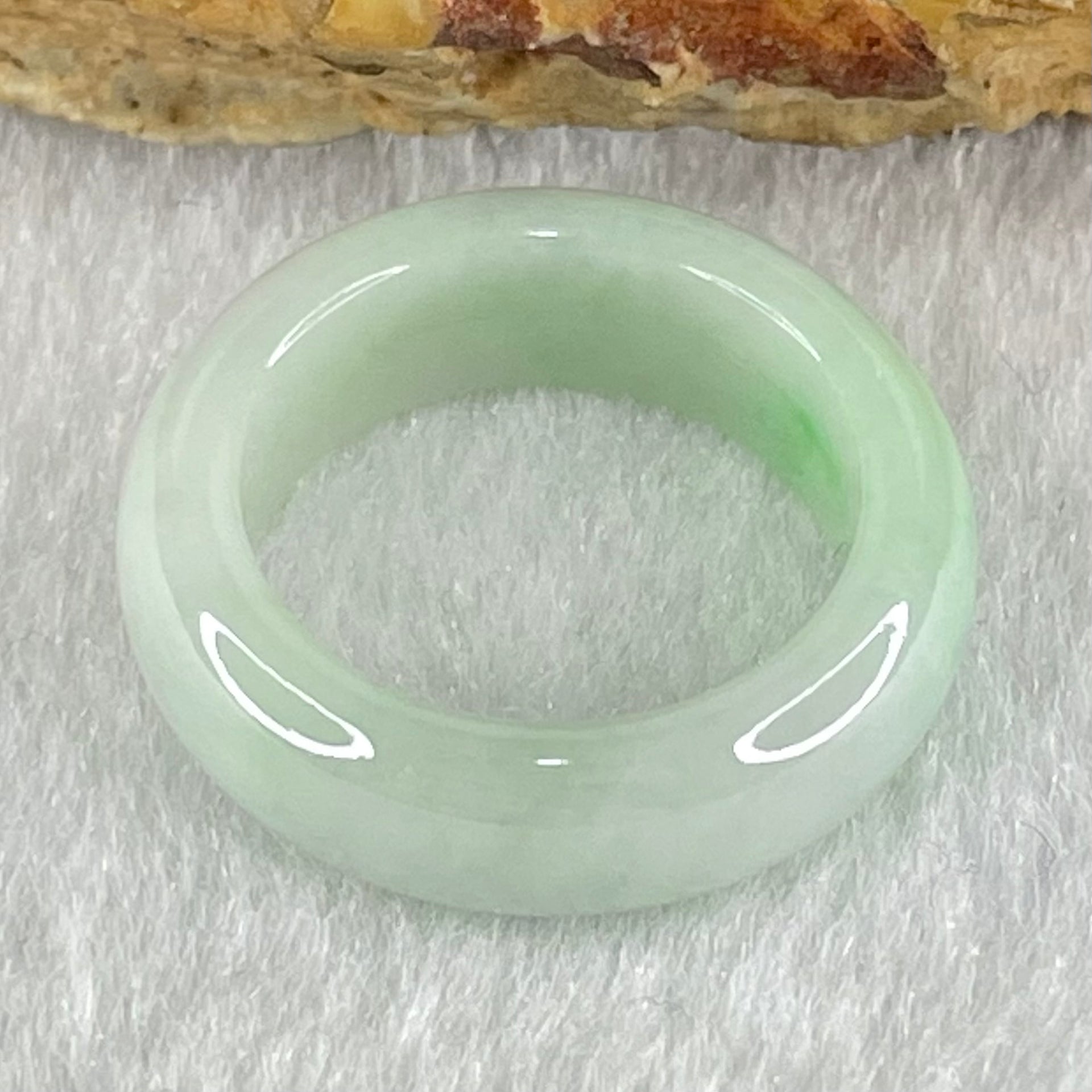 Type A Lavender Green with Green Patches Jadeite Ring 2.96g 6.0 by 3.4mm US4.3/HK 9 (Very Slight Internal Line) - Huangs Jadeite and Jewelry Pte Ltd