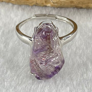 Natural Super 7 in S925 Sliver Ring (Adjustable Size) 4.25g 17.2 by 10.6 by 7.8mm - Huangs Jadeite and Jewelry Pte Ltd