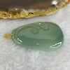 ICY Type A Intense Sky Blue Jadeite Ruyi 如意 in 18K Gold Clasp 7.03g 34.5 by 22.4 by 4.4mm - Huangs Jadeite and Jewelry Pte Ltd