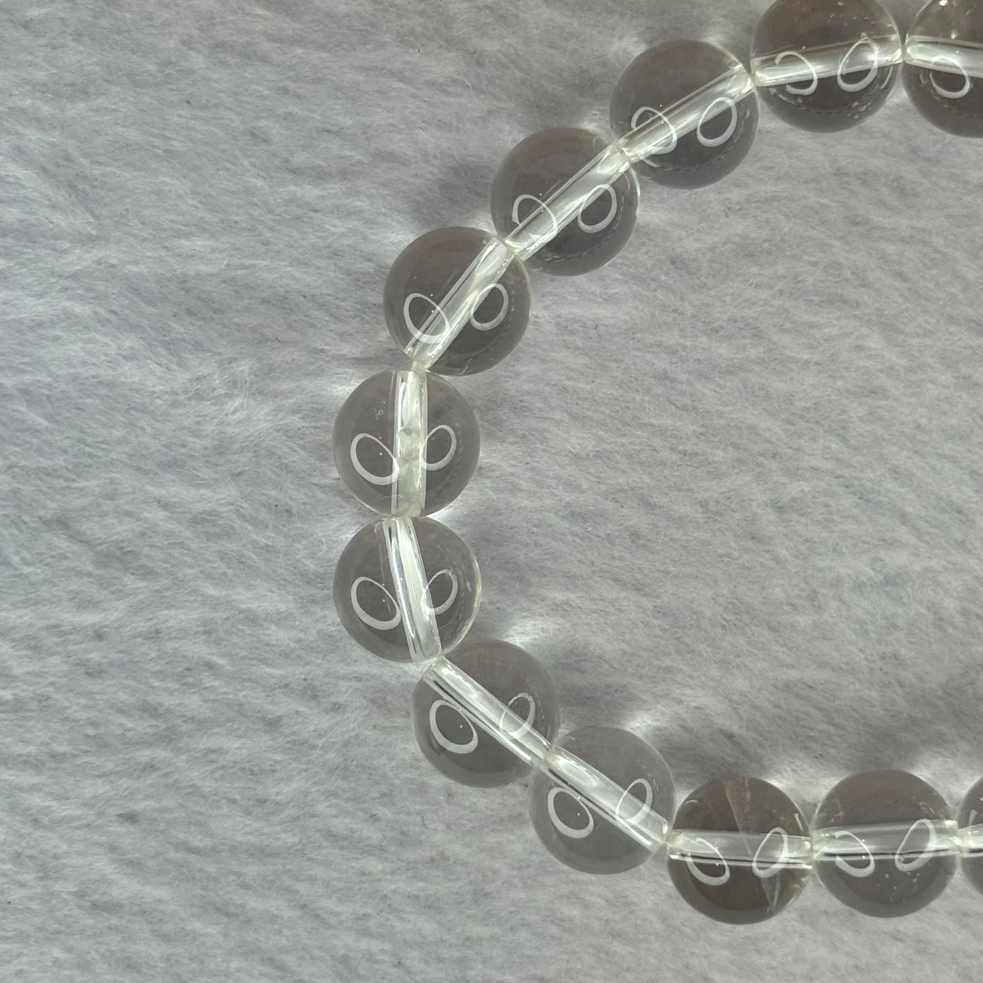 Natural Clear Quartz Bracelet 天然白水晶手链 30.71g 17cm 10.6mm 19 Beads - Huangs Jadeite and Jewelry Pte Ltd
