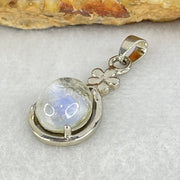 Good Grade Rare Natural Blue Dumortierite Rutilated Quartz in S925 Pendant 2.65g 10.9 by 8.8 by 6.5mm - Huangs Jadeite and Jewelry Pte Ltd