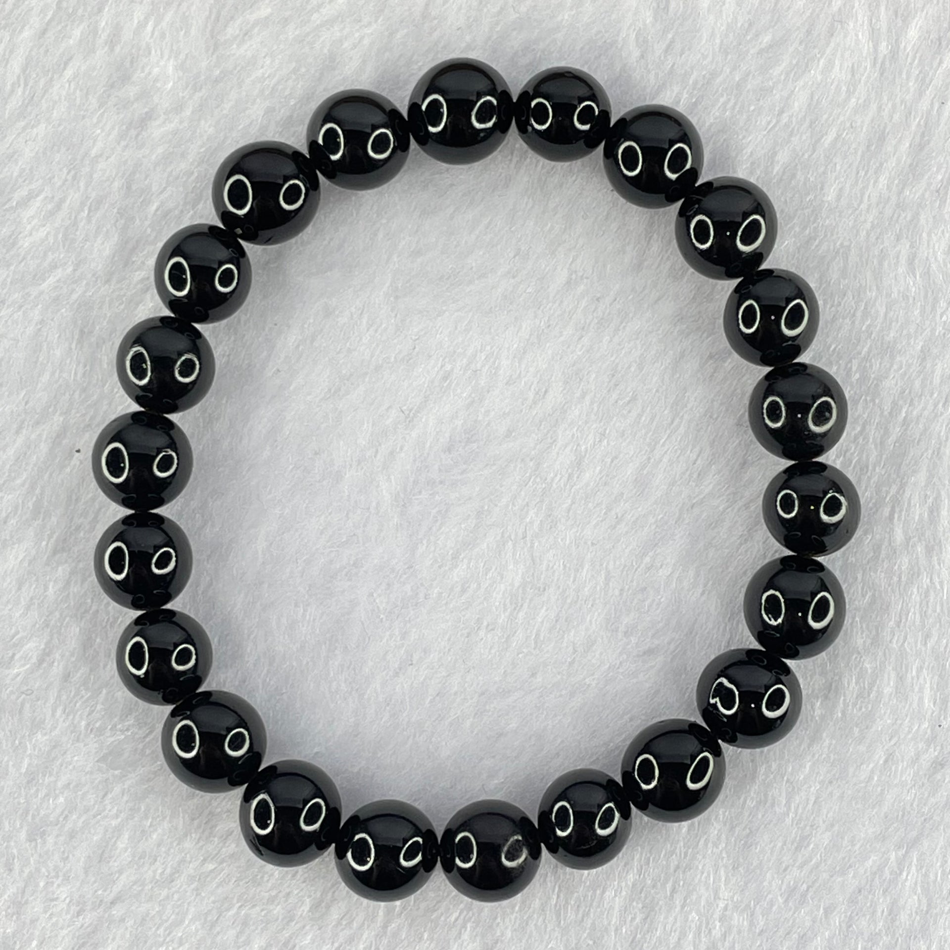 Natural Black Gold King Amber Beads Bracelet 天然黑金翁王琥珀手链 6.93g 15cm 8.5mm 22 Beads - Huangs Jadeite and Jewelry Pte Ltd