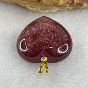 Natural Strawberry Quartz Heart Shape Charm 3.52g 16.8 by 17.2 by 8.2mm - Huangs Jadeite and Jewelry Pte Ltd