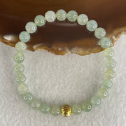 Natural Type A Semi Icy Light Green Jadeite Beads Bracelet | (16.95g | 16.5cm | 7.0mm x 27 Beads | Heart Chakra Radiance, "Ping An" Smooth Luck & Feng Shui Prosperity Catalyst) - Huangs Jadeite and Jewelry Pte Ltd