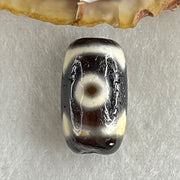 Natural Powerful Tibetan Old Oily Agate 3 Eyes Dzi Bead Heavenly Master (Tian Zhu) 三眼天诛 2.83g 17.4 by 10.1mm - Huangs Jadeite and Jewelry Pte Ltd