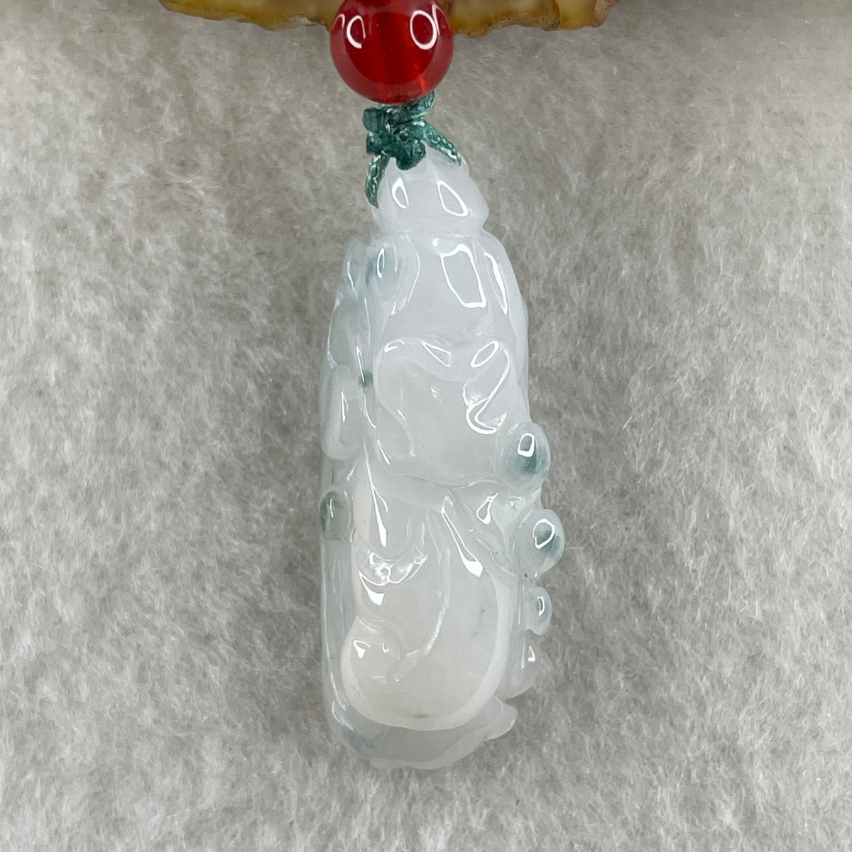 Natural Type A Faint Lavender with Blue Spot Jadeite Cabbage Pendant | Hundred Wealth & Abundance Talisman (8.94g | 33.5 x 12.9 x 12.0mm) - Huangs Jadeite and Jewelry Pte Ltd