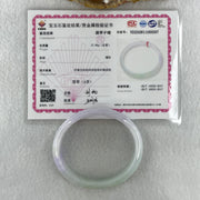 Type A Natural Jelly Lavender Light Green Jadeite Oval Bangle 31.54g Inner Diameter 53.6mm 12.0 by 5.9mm (Internal Lines) - Huangs Jadeite and Jewelry Pte Ltd
