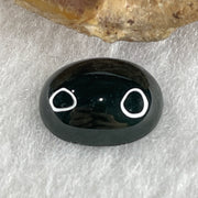 Type A Translucent Black Omphacite Jadeite Oval Cabouchon Stone For Setting 0.84g 11.2 by 8.6 by 4.6mm - Huangs Jadeite and Jewelry Pte Ltd