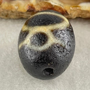 Natural Powerful Tibetan Old Oily Agate Double Cai Shen Dzi Bead Heavenly Master (Tian Zhu) 双财神长天珠 8.12g 20.8 by 16.8mm - Huangs Jadeite and Jewelry Pte Ltd