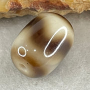 Natural Powerful Tibetan Old Oily Agate Tiger Tooth Daluo Dzi Bead Heavenly Master (Tian Zhu) 2.38g 13.7 by 10.4mm - Huangs Jadeite and Jewelry Pte Ltd