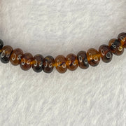 Natural Dark Brownish Yellow Medicine Amber Beads Bracelet 天然抚顺药珀手链 4.28g 15cm 6.6mm 42 Beads - Huangs Jadeite and Jewelry Pte Ltd