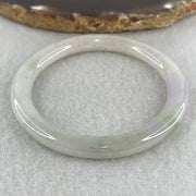 Natural Type A Light Green with Lavender Piao Hua Jadeite Flat Ding Dang Bangle 25.41g Inner Diameter 51.6mm 6.7 by 7.7mm (Slight Internal Line) - Huangs Jadeite and Jewelry Pte Ltd