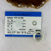 Type A Light Grey with Grey Wuji Piao Hua Jadeite Ring 10.22g 13.3 by 4.4mm US8.5 HK19 - Huangs Jadeite and Jewelry Pte Ltd