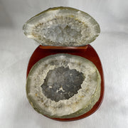 Natural White Agate Wealth Pot with Wooden Stand 3,073.0g 195.0 by 210.0 by 180.0mm - Huangs Jadeite and Jewelry Pte Ltd